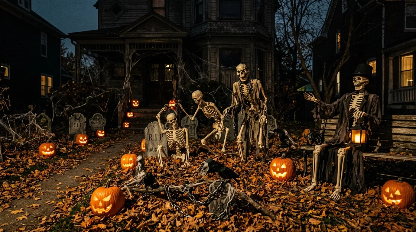 Layer height so the scene feels more cinematic inspiration for an outdoor Halloween yard.